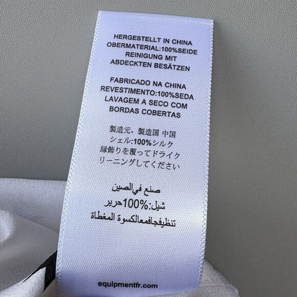 Equipment Femme Black White Stars Starry Night Silk Blouse Small Preppy Office - Picture 11 of 11